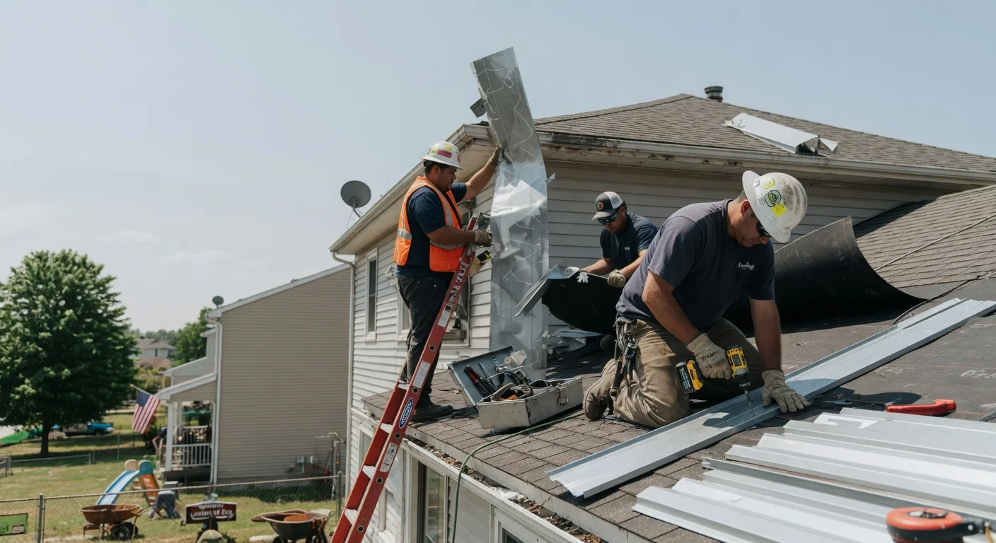 Storm Damage Metal Roof Repair in South Gardiner, ME